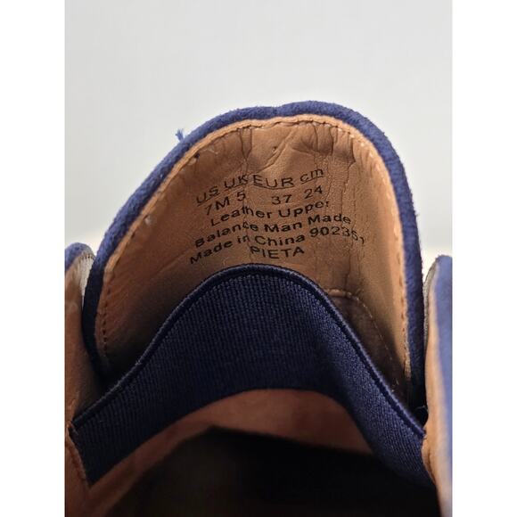 Franco Sarto Navy Suede Slip-On Flats Women's Size 7M Minimalist Chic Leather - Picture 6 of 7
